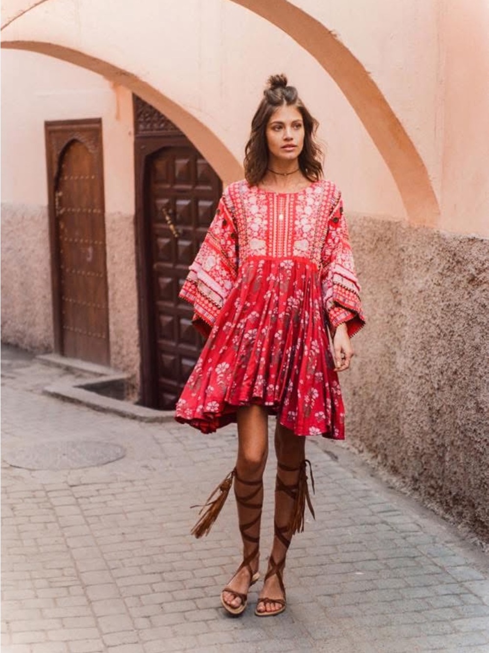 Spell and the Gypsy Collective Arabian Jewel Dress - Red - S/M